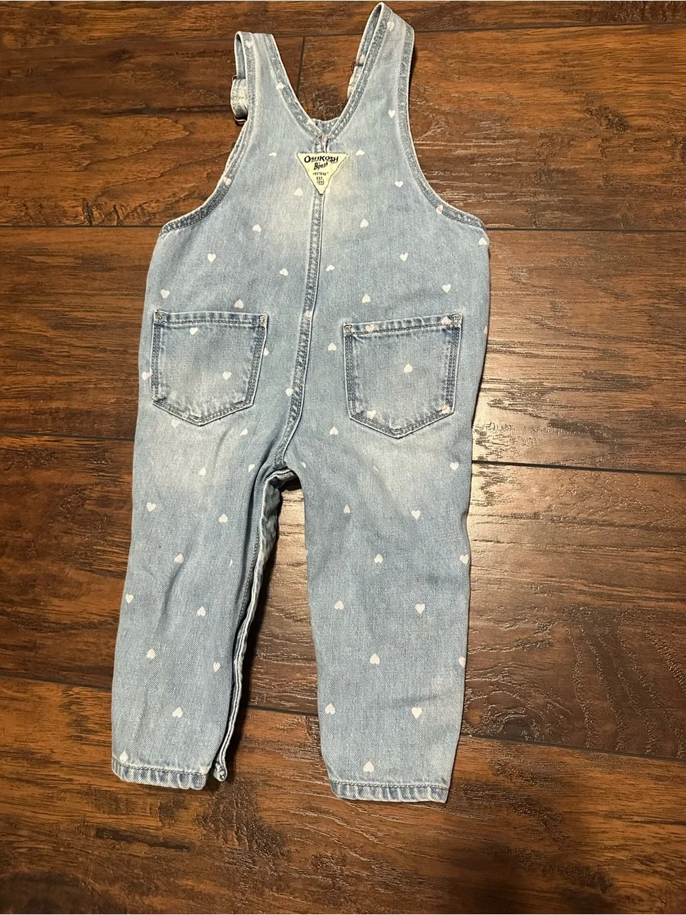 OshKosh B'gosh Light Blue Denim Heart Print Overalls